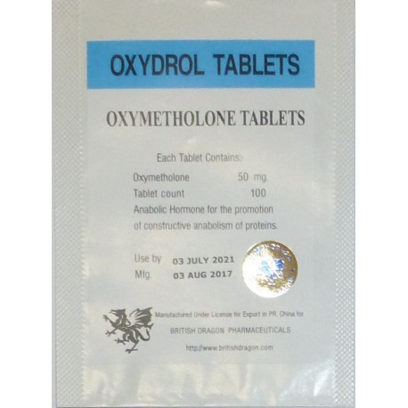 Oxydrol (Oxymetholone) British Dragon, 100 tabs / 50 mg